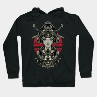 geisha and skull Hoodie